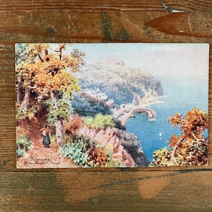Carte postale ancienne de Clovelly Devon. Tuck carte postale ancienne de Hobby Drive Clovelly. HB Artiste Wimbush. c1916. Carte postale Oilette Tucks. PC113