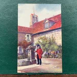 Ancienne cour, Hereford. Carte postale ancienne de Hereford. Raphael Tuck Carte postale 6405 coins pittoresques Oilette. Ancienne carte postale anglaise 1904. PC100