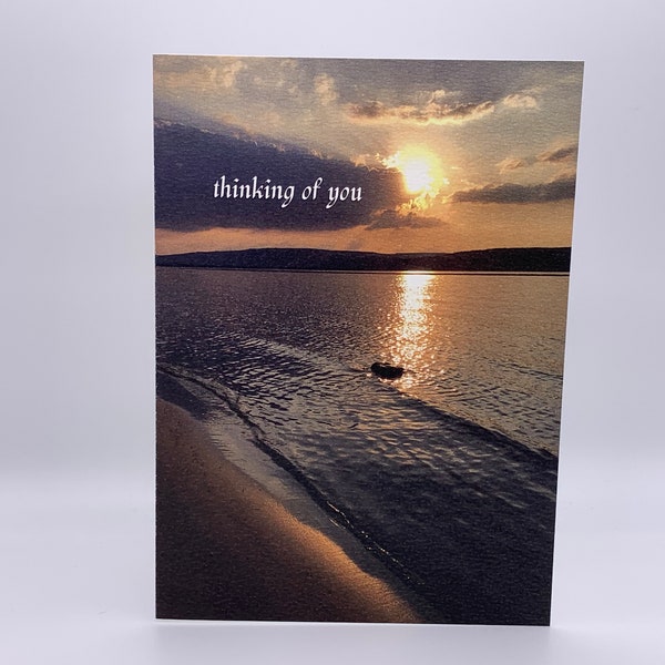 Sea of Galilee Card - Israel Photographic Card - Thinking of You Card - Sunset on the Shores of the Sea of Galilee - 7x5 inches.