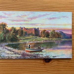 Dunstaffnage Castle Oban Antique Postkarte. S Hildesheimer um 1900. Unbenutzte antike schottische Postkarte. Antike Postkarte.