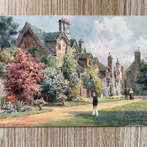 Oxford Antique Gebrauchte Postkarte. Die Cottages, Worcester College Oxford Antique Postkarte c1910. Henry B Wimbush. Raphael Tuck Söhne 7644. PC327