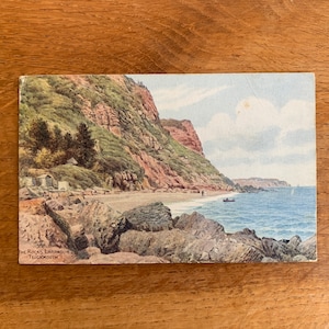 De rotsen Labrador Teignmouth, Devon. Naar het schilderij van AR Quinton. Devon antieke ansichtkaart circa 1920. J zalm briefkaart. PC21