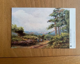 On Hayes Common Kent Antique Postcard. S Johnson Artist. Raphael Tuck Oilette "Picturesque England" Series 1532. Rural Antique Postcard