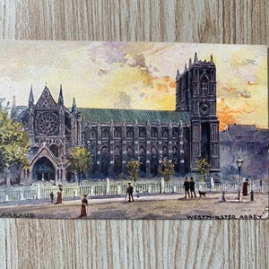 Antieke ansichtkaart Westminster Abbey c 1903. A. BARRAUD. Westminster Abbey-fotokaart. Oude Londense ansichtkaart. Tuck London briefkaart. PC341