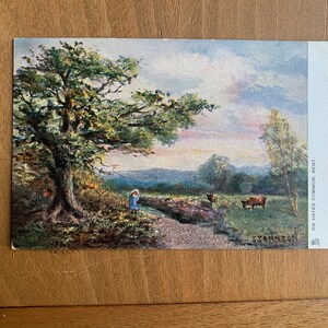 Sur une carte postale ancienne Hayes Common Kent. Artiste Johnson. Raphael Tuck Oilette Série 1532 « Angleterre pittoresque ». Carte postale rurale ancienne PC88
