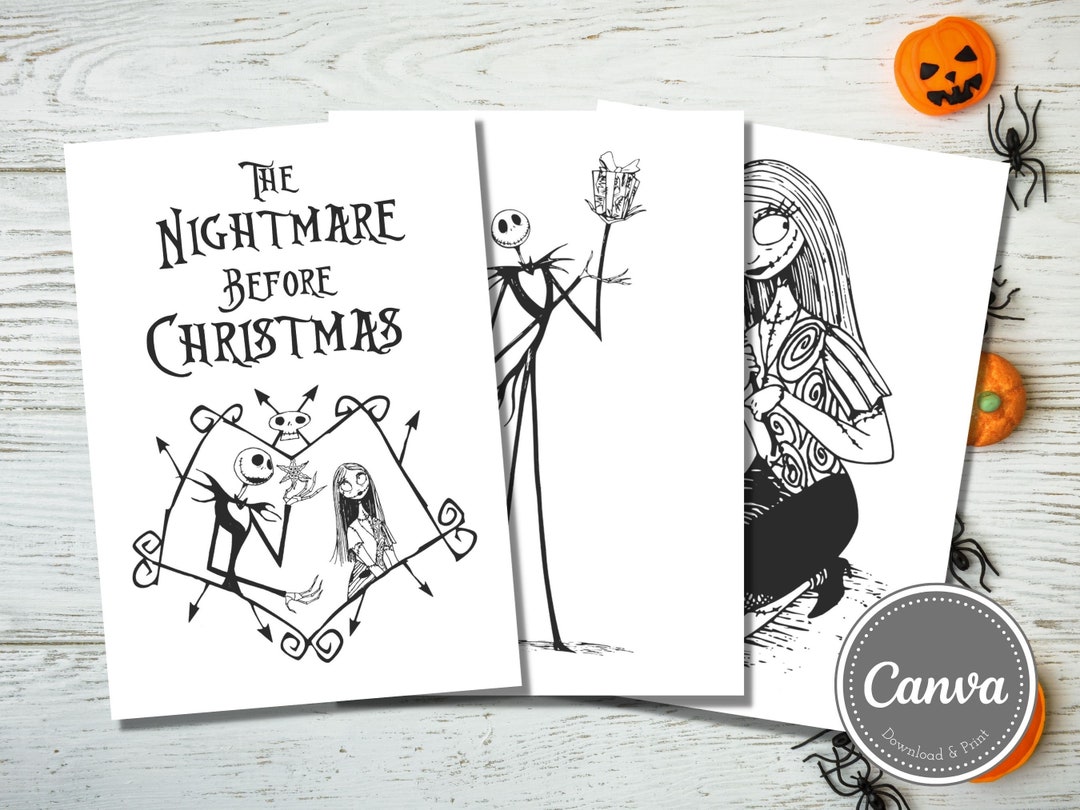Nightmare Before Christmas Colouring Bundle Digital Download Instant