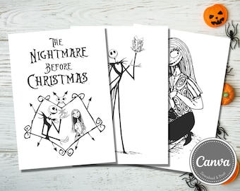 Vintage 90s Nightmare Before Christmas Coloring Book Poster Book