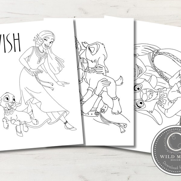 WISH Colouring Pages | Instant Digital Download | Kids Activities | Print at Home