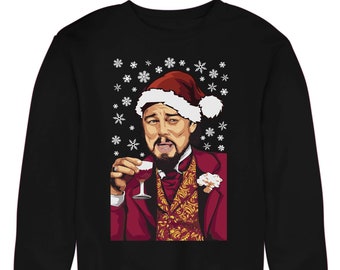 Leo DiCaprio Meme Christmas Jumper Sweater Adults & Kids Sizes, Funny Christmas Sweatshirts, Xmas Jumpers, Ugly Jumpers