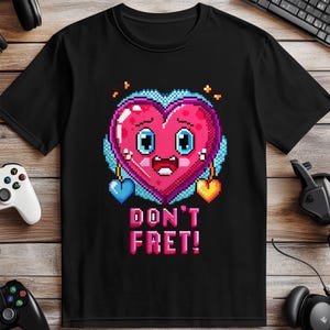 Gaming Pixel Art T-Shirt, Herz T Shirt, ärgern Sie sich nicht, Retro Gaming Shirt, Valentinstag T Shirt, Geschenk für Gamer, Vintage Spiel T-Shirt, Indie Game Art