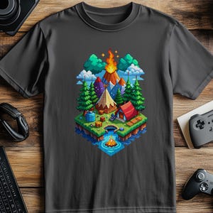 Gaming Pixel Art T-Shirt: Retro Gamer Tee, Vibrant Design