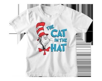 Cat In Hat World Book Day T-Shirt Inspired Book Adults & Kids Shirt 100% Cotton Costume