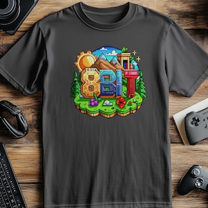 8-Bit Mountain T-Shirt: Retro Gaming Pixel Art, Unisex Gamer Tee