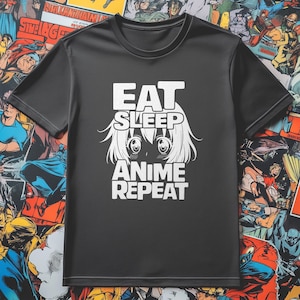 Eat Sleep Anime Repeat T Shirt, Manga Lover Gift, Otaku Shirt, Anime Girl Tee, Funny Anime Shirt, Anime Addict, Anime Fan Top, Trendy Shirt