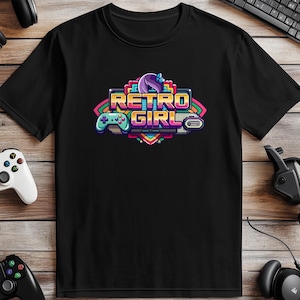Retro Girl Pixel Art T-Shirt: Vintage Gamer Tee