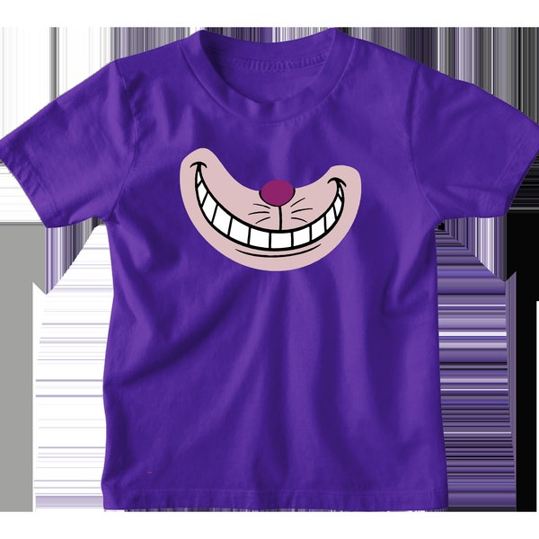 Cheshire Cat Smile World Book Day T-Shirt Inspired Book Adults & Kids Shirt 100% Cotton Costume