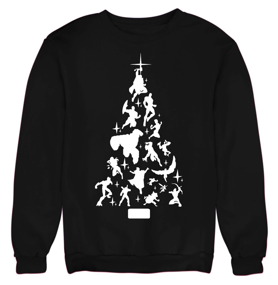 Superhero Christmas Tree Jumper Sweater Adults & Kids Sizes Etsy