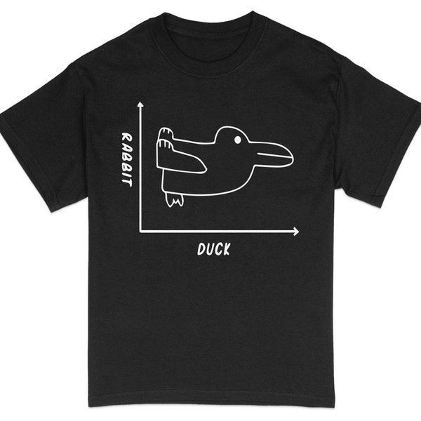 Optical Illusion Duck Rabbit T-Shirt, Funny Graphic Tee, Unisex Mind Trick Shirt, Casual Cool Streetwear, Unique Conversation Starter Top