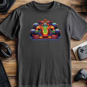 Retro Racing Car T-Shirt: 8 Bit Pixel Art, Gamer Tee