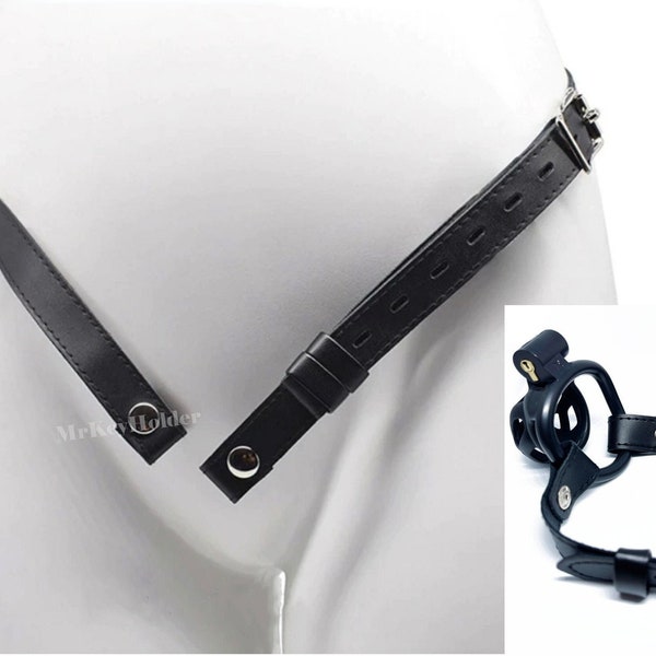 Chastitycage Leather Belt adjstable Strap on- Universal Fit (Chastity device not included)