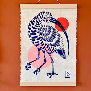 Curlew | handmade linocut | limited edition | original linoprint | bird print | A3 size