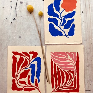 Miniprints | handmade linoprints | limited edition | original linocuts | abstract art | colorful prints | A5 size