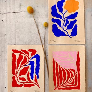 Miniprints | handmade linoprints | limited edition | original linocuts | abstract art | colorful prints | A5 size