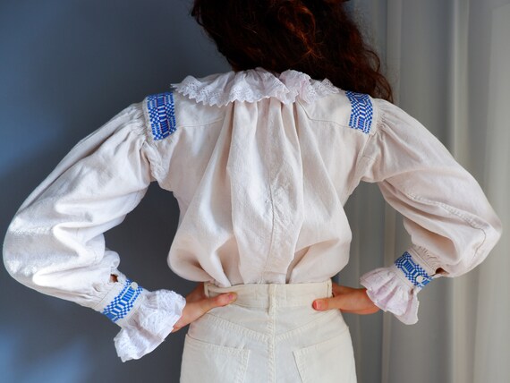 Vintage Romanian Blouse / Hand-embroidered / Pete… - image 6