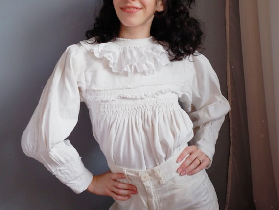 Romanian Antique Blouse / Traditional Pleats, Ruf… - image 8