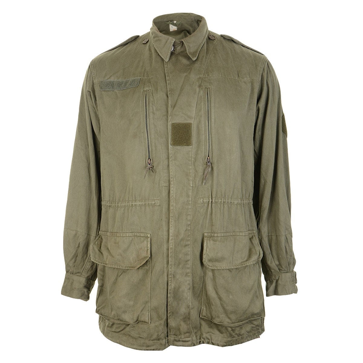 Original French M64 Cotton Jacket Olive Surplus With Pockets Adjustable Cuffs Reinforced Elbows Etsy