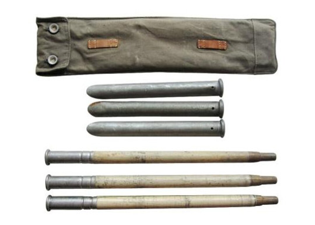 WW2 Swiss Army Zeltbahn Tent Pole Kit Olive Green With Carry Pack Etsy