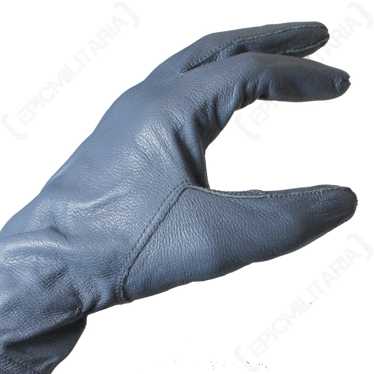 Original German Army Leather Gloves - Grey - Genuine Military