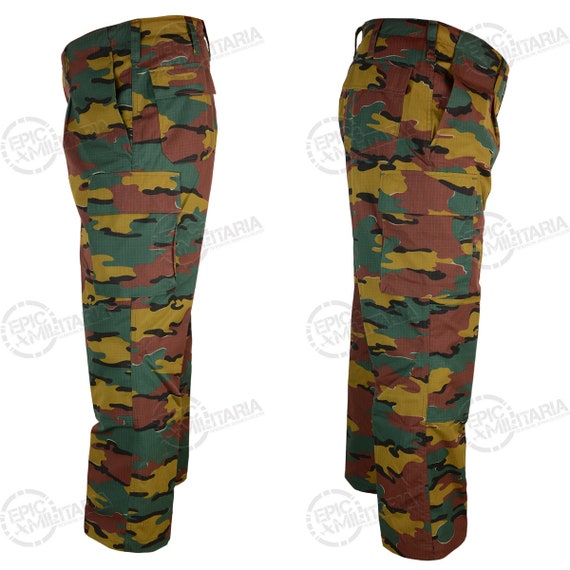 Original Belgian Army Combat Trousers - Used Military Cargo Pants In Olive Green