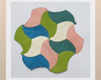 Angielski papier do składania Hexi Apple Cores, szablony EPP PDF, SVG