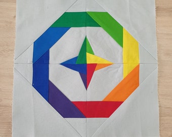 Blok pikowania octo-ring: 10-calowy wzór w kawałkach papieru, nowoczesny FPP