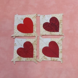English paper piecing HEART block pattern, EPP templates PDF