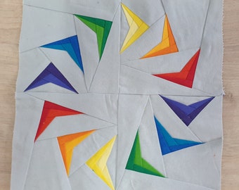 krąg latających strzał Blok kołdry: 8-calowy wzór w kawałkach papieru, nowoczesny FPP