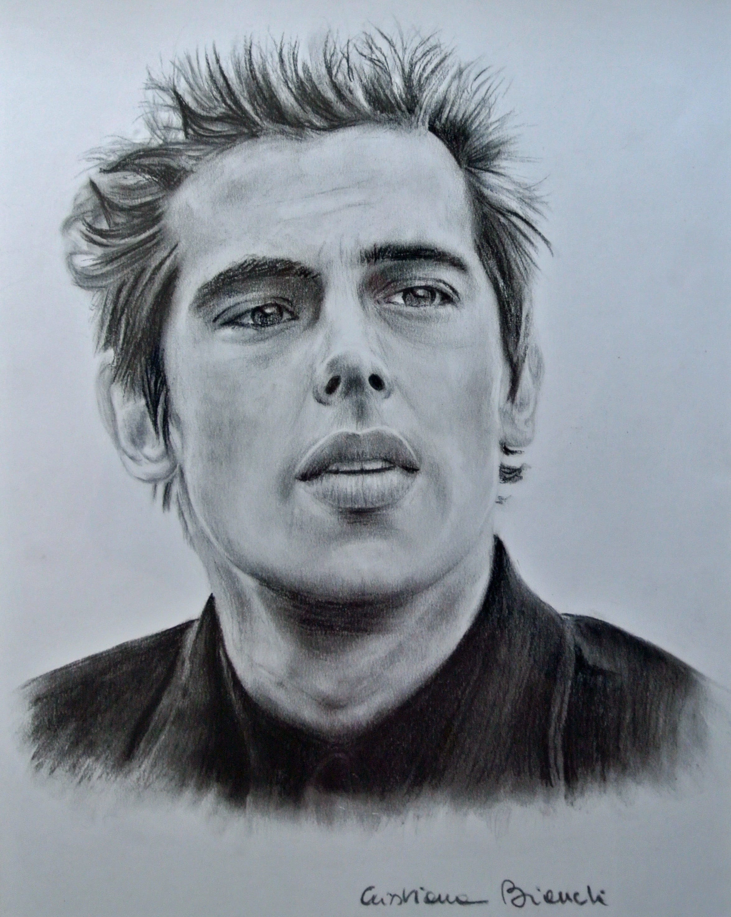 Charcoal on Paper Modern Drawing Male Portrait Wall Art - Etsy