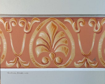Pintura acrílica. Pintura decorativa. Estilo contemporáneo. Lista para colgar. Sin marco. Idea de regalo. Friso decorado sobre lienzo. Muebles de regalo.