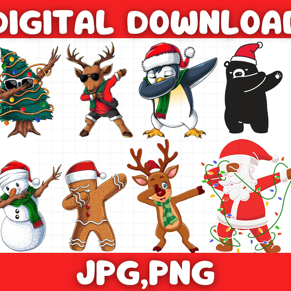 Christmas Dab Png\ Santa Png\ Christmas Png\ Digital Download\ Snowman Png\ Sublimation Graphics\ Merry Christmas Png\ Sublimation Design