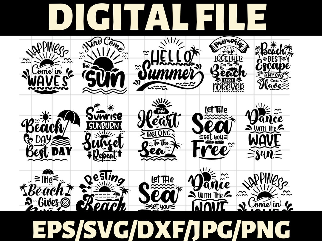 Summer SVG Bundle\ Beach SVG\ Beach Life SVG\ Summer Shirt Svg\ Beach ...