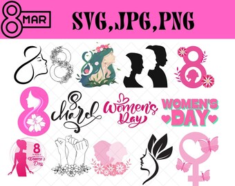 Womens Day Bundle Svg\ 8th March Women's Day Svg\ International Women's Day Svg\ Women Power Svg\ Strong Woman Svg\ Girl Boss Svg