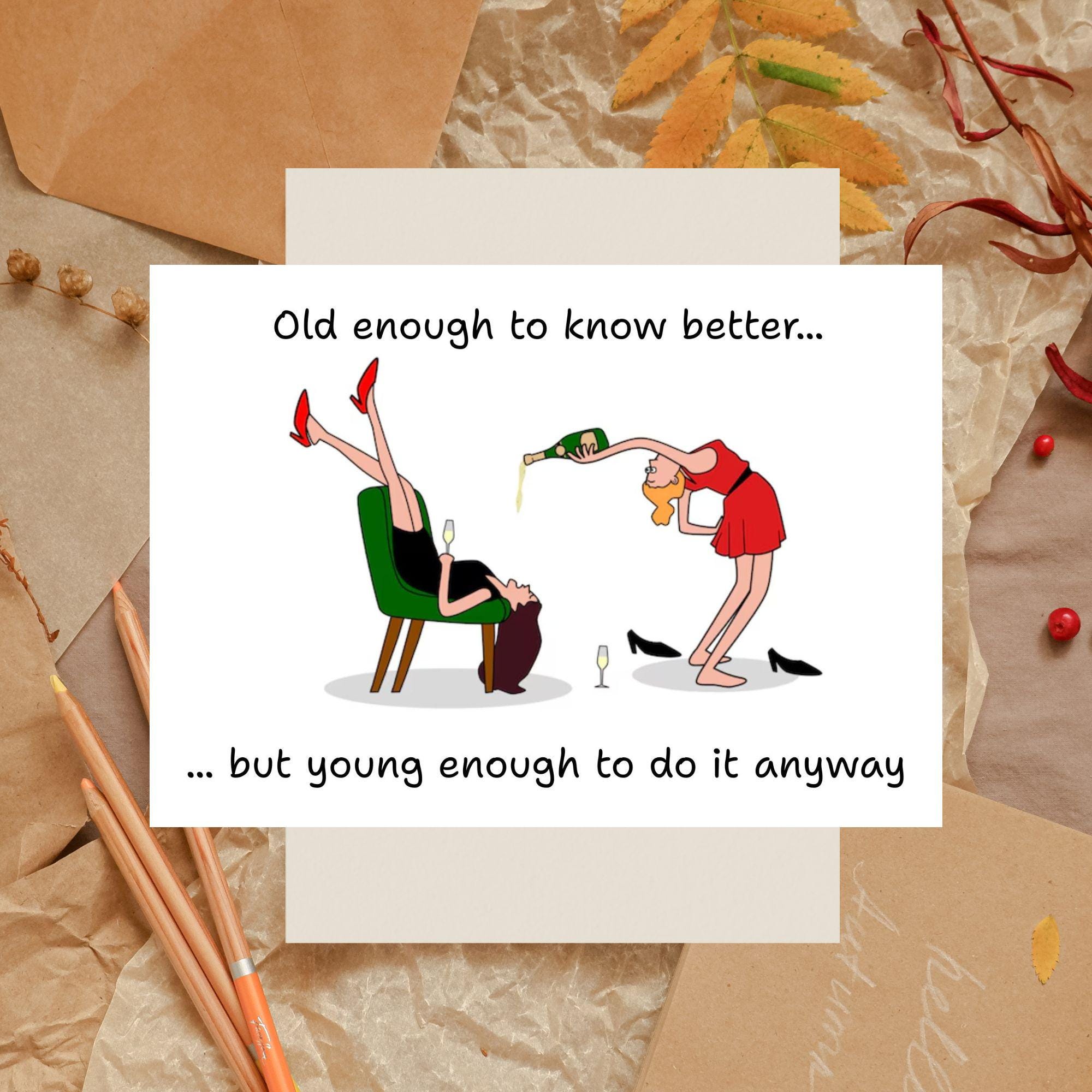Funny Birthday Card\ Friendship Female Girl\ Friend Mum Humorous Party ...