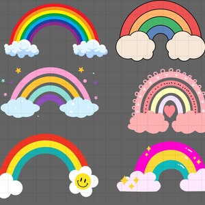 Bright Rainbow SVG\ Colorful Rainbow\ Cut files\ Kids\ Birthday\ Printable\ Cricut\ Silhouette\ Commercial use\ Instant download