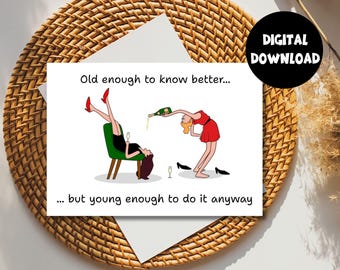 Funny Birthday Card\ Friendship Female Girl\ Friend Mum Humorous Party Cheeky BFF