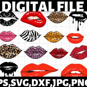 Lips Svg\ Red Lips Svg\ Kiss Svg\ Lips Cut File\ Kiss Design\ Lips Silhouette\ Kissing Lips Svg\ Cut Files For Cricut\ Png\ Dxf