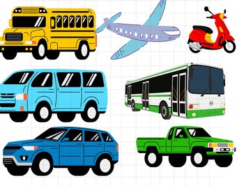 Transport SVG Clipart\ INSTANT DOWNLOAD\ Vehicles\ Car\ Truck\ Train\ Airplane\ Decor Elements\ Cricut Cut Files\ Commercial Use