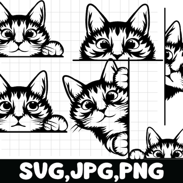 PEEKING CAT SVG\ Peeking Cat Clipart\ Peeking Cat Svg Files For Cricut\ Peeking Cat Silhouette Svg\ Cute cat svg\ Black cat svg\ cat bundle
