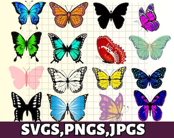 Butterfly SVG Bundle: Layered Silhouette Clipart (Cricut Cut File)