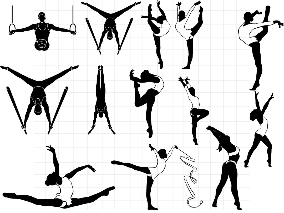 Gymnast SVG Cutting Files Gymnastics Silhouette Cricut Cameo Instant
